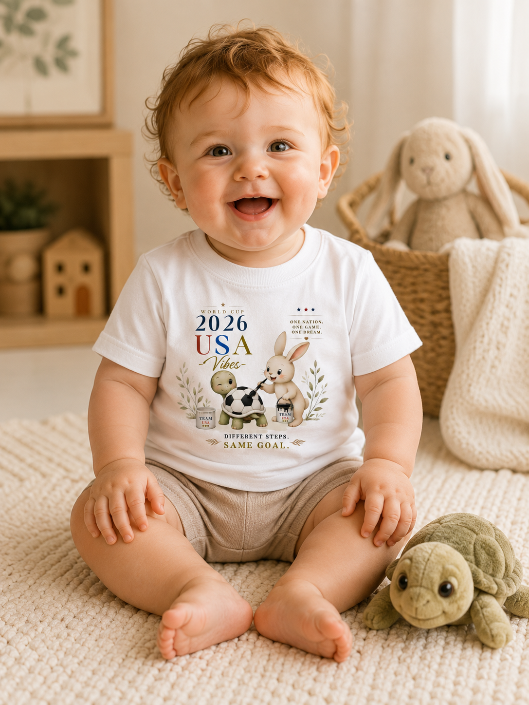 Turtle & Rabbit™ — Different Steps. Same Goal. | USA Vibes 2026 Baby jersey t-shirt