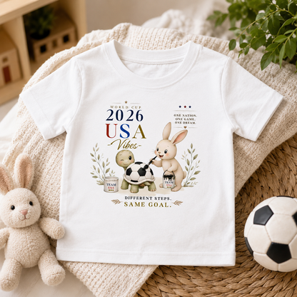 Turtle & Rabbit™ — Different Steps. Same Goal. | USA Vibes 2026 Baby jersey t-shirt