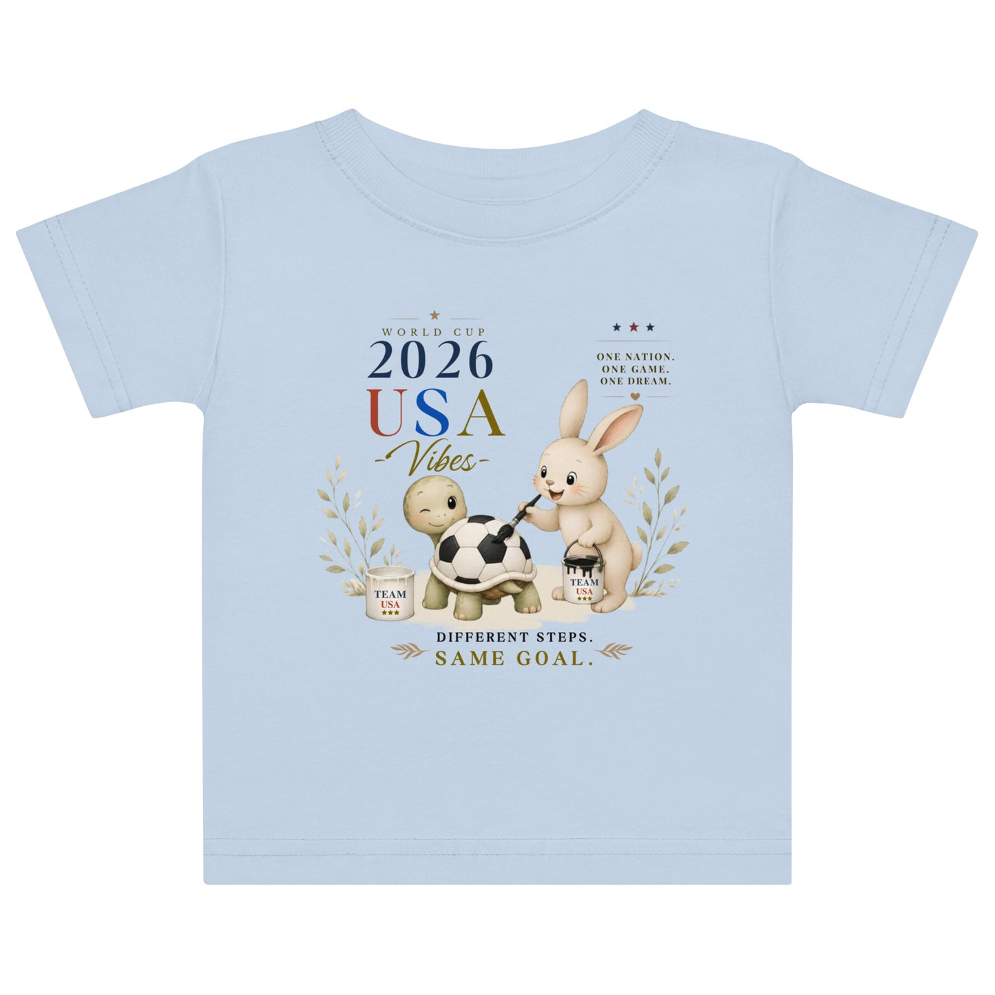 Turtle & Rabbit™ — Different Steps. Same Goal. | USA Vibes 2026 Baby jersey t-shirt