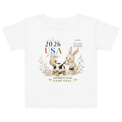 Turtle & Rabbit™ — Different Steps. Same Goal. | USA Vibes 2026 Baby jersey t-shirt